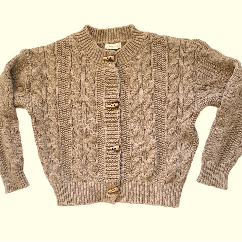 Avocado Brand Bulky Cable Knit Cardigan Size M